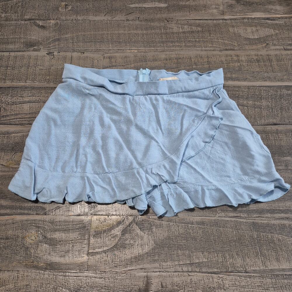 Altar'd State Shorts Skort Women Medium Light Blue Ruffled Hem Girly Flirty